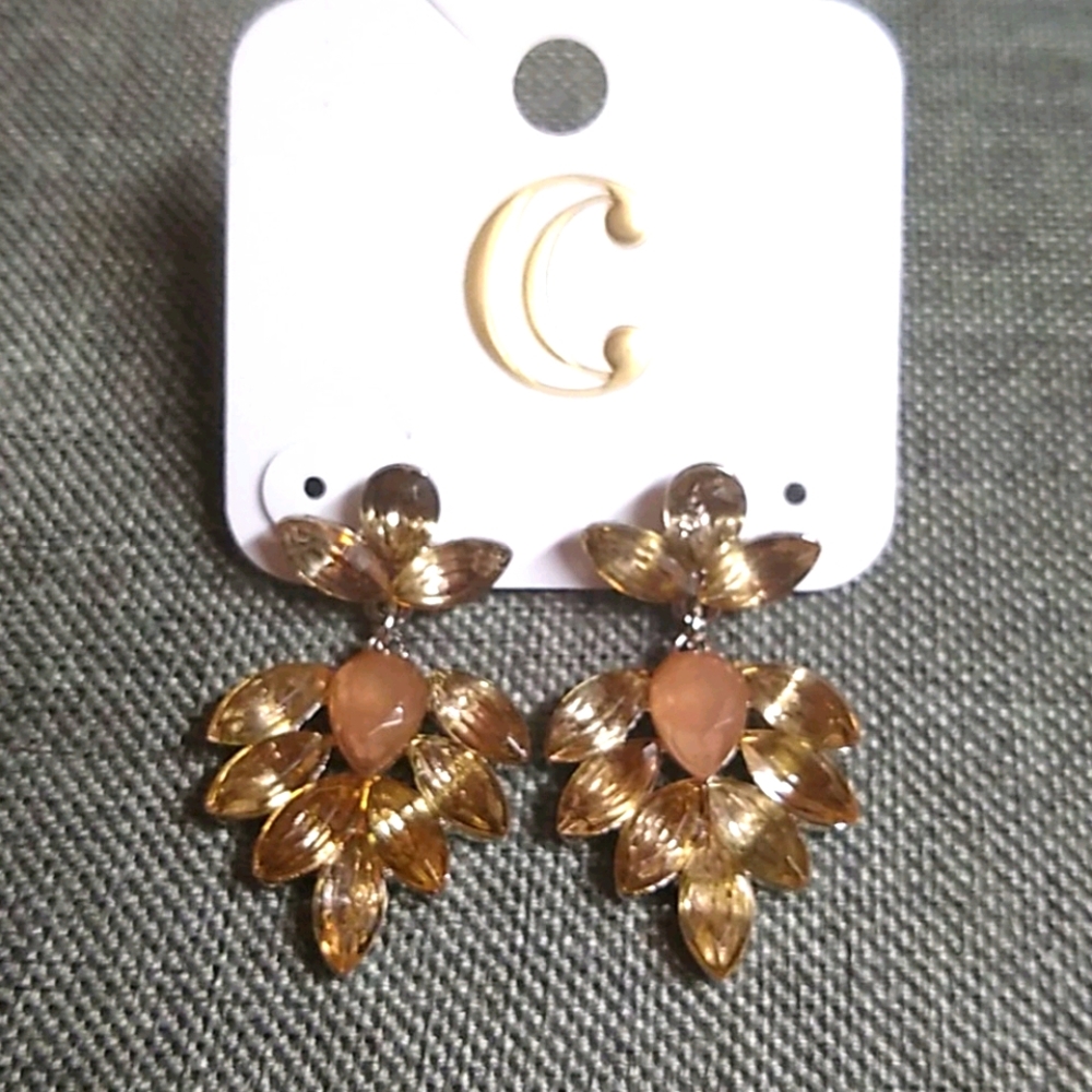 😻 3 For $15 Leafy Look Brown & Metal Look Dangles